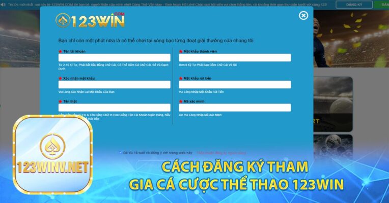 Cách Đăng Ký Tham Gia Cá Cược Thể Thao 123win